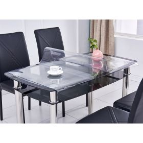 Clear PVC Table Cover Protector Transparent Tablecloth Pad Plastic Desk Mat Vinyl Waterproof Heat Resistant for Dining Table Office Desk Coffee T