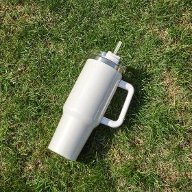 Large Capacity Double-layer Stainless Steel Vacuum Insulation Cup (Option: White)