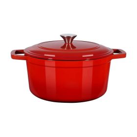6 Quart Pot with Lid and Dual Handles for Stews/Roasting (Type: Style A, Color: Red)